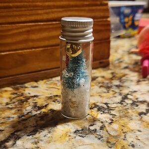 Miniature Snow Globe in Glass Bottle